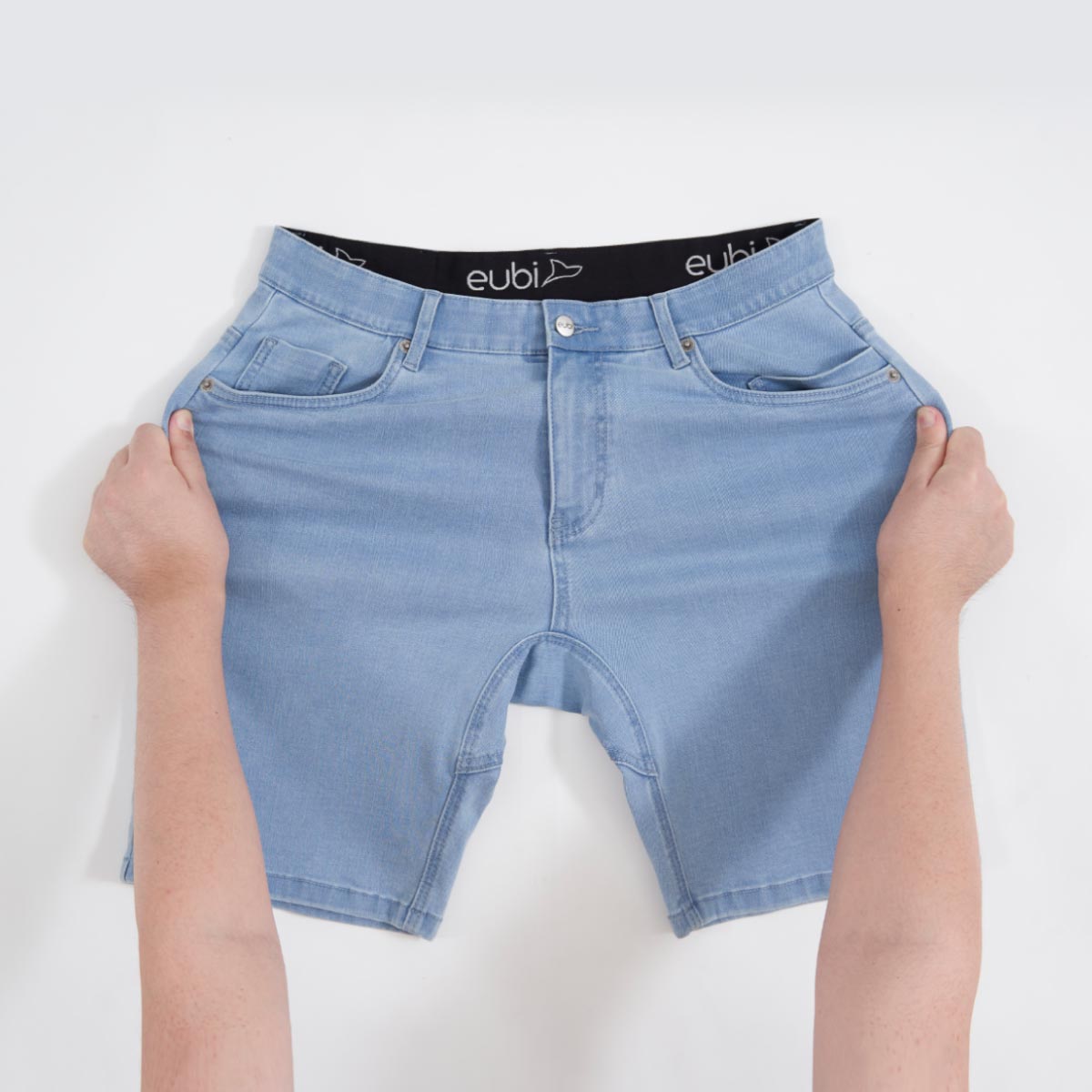 Washed Grey Go Anywhere Flex Denim Shorts - EUBI EU